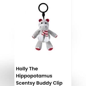 Scentsy Holly the Hippopotamus Buddy Clip Peppermint Winter Stocking Stuffer